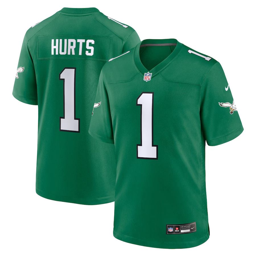 Men Philadelphia Eagles #1 Jalen Hurts Nike Kelly Green Alternate Game Player NFL Jersey->philadelphia eagles->NFL Jersey